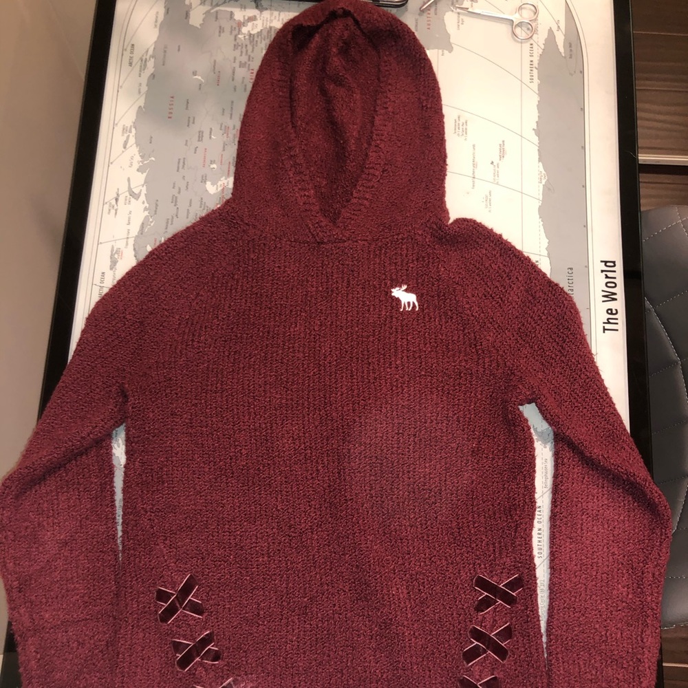 Abercrombie Burgundy Sweater w/ Hood